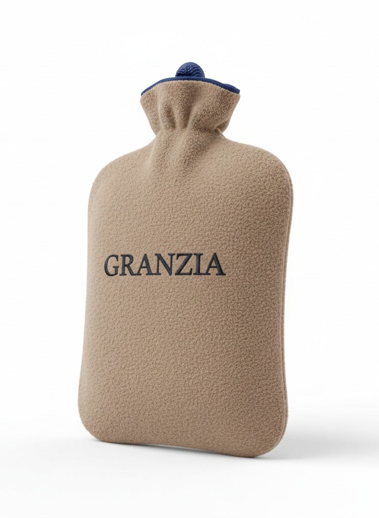 Granzia hot water bottle with a soft and comfortable velvet cover, very suitable for women during menstrual cramps and to relieve abdominal pain. Keep warm and comfortable for long hours. - Image 1